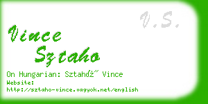 vince sztaho business card